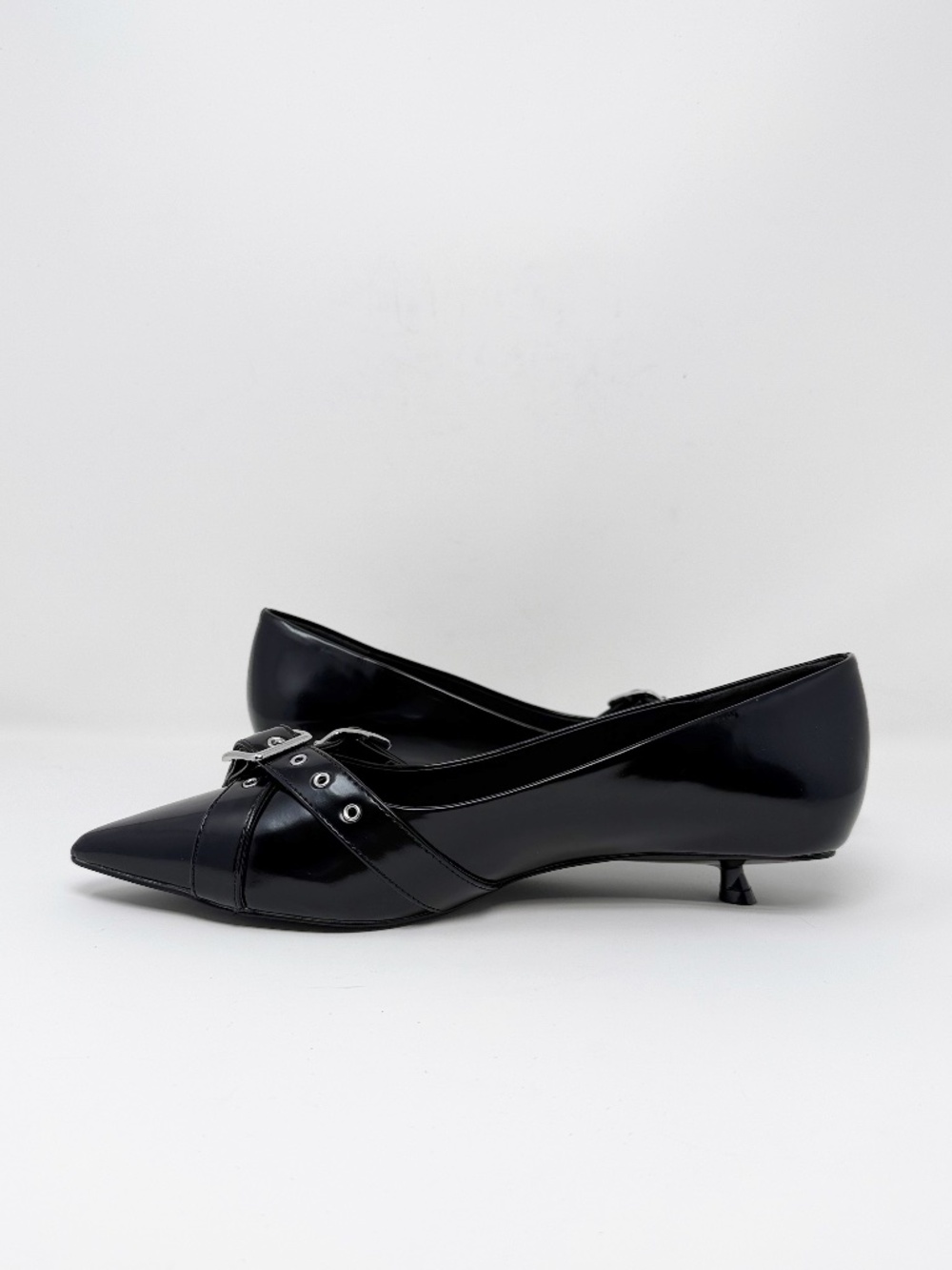 New Free People So 90s Kitten Heel Pump Black Sz 9 - Picture 13 of 14